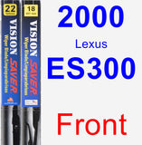 Front Wiper Blade Pack for 2000 Lexus ES300 - Vision Saver