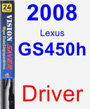 Driver Wiper Blade for 2008 Lexus GS450h - Vision Saver