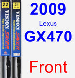 Front Wiper Blade Pack for 2009 Lexus GX470 - Vision Saver