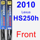 Front Wiper Blade Pack for 2010 Lexus HS250h - Vision Saver