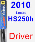 Driver Wiper Blade for 2010 Lexus HS250h - Vision Saver