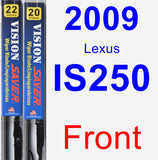 Front Wiper Blade Pack for 2009 Lexus IS250 - Vision Saver