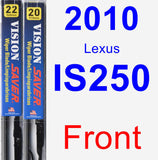 Front Wiper Blade Pack for 2010 Lexus IS250 - Vision Saver