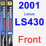 Front Wiper Blade Pack for 2001 Lexus LS430 - Vision Saver