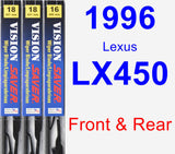 Front & Rear Wiper Blade Pack for 1996 Lexus LX450 - Vision Saver