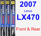 Front & Rear Wiper Blade Pack for 2007 Lexus LX470 - Vision Saver