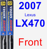 Front Wiper Blade Pack for 2007 Lexus LX470 - Vision Saver