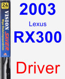 Driver Wiper Blade for 2003 Lexus RX300 - Vision Saver