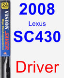 Driver Wiper Blade for 2008 Lexus SC430 - Vision Saver