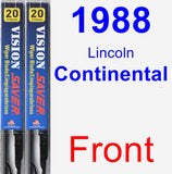 Front Wiper Blade Pack for 1988 Lincoln Continental - Vision Saver