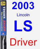 Driver Wiper Blade for 2003 Lincoln LS - Vision Saver