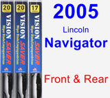 Front & Rear Wiper Blade Pack for 2005 Lincoln Navigator - Vision Saver