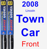 Front Wiper Blade Pack for 2008 Lincoln Town Car - Vision Saver