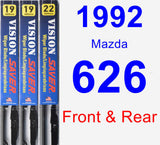 Front & Rear Wiper Blade Pack for 1992 Mazda 626 - Vision Saver