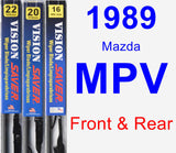 Front & Rear Wiper Blade Pack for 1989 Mazda MPV - Vision Saver