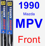 Front Wiper Blade Pack for 1990 Mazda MPV - Vision Saver