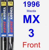 Front Wiper Blade Pack for 1996 Mazda MX-3 - Vision Saver