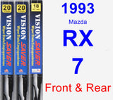 Front & Rear Wiper Blade Pack for 1993 Mazda RX-7 - Vision Saver