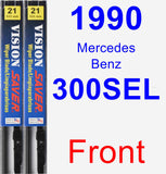 Front Wiper Blade Pack for 1990 Mercedes-Benz 300SEL - Vision Saver