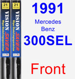 Front Wiper Blade Pack for 1991 Mercedes-Benz 300SEL - Vision Saver