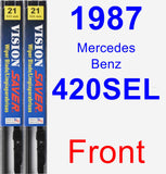 Front Wiper Blade Pack for 1987 Mercedes-Benz 420SEL - Vision Saver