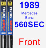 Front Wiper Blade Pack for 1989 Mercedes-Benz 560SEC - Vision Saver