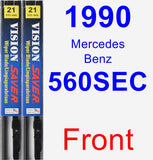 Front Wiper Blade Pack for 1990 Mercedes-Benz 560SEC - Vision Saver