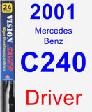 Driver Wiper Blade for 2001 Mercedes-Benz C240 - Vision Saver