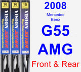 Front & Rear Wiper Blade Pack for 2008 Mercedes-Benz G55 AMG - Vision Saver