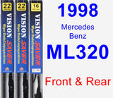 Front & Rear Wiper Blade Pack for 1998 Mercedes-Benz ML320 - Vision Saver