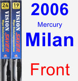 Front Wiper Blade Pack for 2006 Mercury Milan - Vision Saver