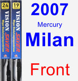 Front Wiper Blade Pack for 2007 Mercury Milan - Vision Saver