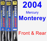 Front & Rear Wiper Blade Pack for 2004 Mercury Monterey - Vision Saver