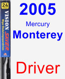 Driver Wiper Blade for 2005 Mercury Monterey - Vision Saver