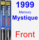 Front Wiper Blade Pack for 1999 Mercury Mystique - Vision Saver