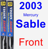 Front Wiper Blade Pack for 2003 Mercury Sable - Vision Saver