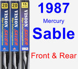 Front & Rear Wiper Blade Pack for 1987 Mercury Sable - Vision Saver