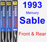 Front & Rear Wiper Blade Pack for 1993 Mercury Sable - Vision Saver