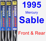 Front & Rear Wiper Blade Pack for 1995 Mercury Sable - Vision Saver