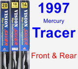 Front & Rear Wiper Blade Pack for 1997 Mercury Tracer - Vision Saver