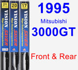 Front & Rear Wiper Blade Pack for 1995 Mitsubishi 3000GT - Vision Saver