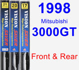 Front & Rear Wiper Blade Pack for 1998 Mitsubishi 3000GT - Vision Saver