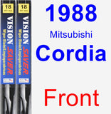 Front Wiper Blade Pack for 1988 Mitsubishi Cordia - Vision Saver