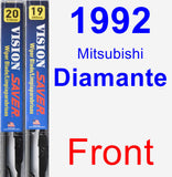 Front Wiper Blade Pack for 1992 Mitsubishi Diamante - Vision Saver