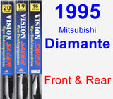 Front & Rear Wiper Blade Pack for 1995 Mitsubishi Diamante - Vision Saver