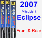 Front & Rear Wiper Blade Pack for 2007 Mitsubishi Eclipse - Vision Saver