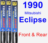 Front & Rear Wiper Blade Pack for 1990 Mitsubishi Eclipse - Vision Saver