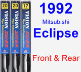 Front & Rear Wiper Blade Pack for 1992 Mitsubishi Eclipse - Vision Saver