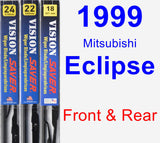 Front & Rear Wiper Blade Pack for 1999 Mitsubishi Eclipse - Vision Saver