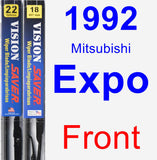 Front Wiper Blade Pack for 1992 Mitsubishi Expo - Vision Saver